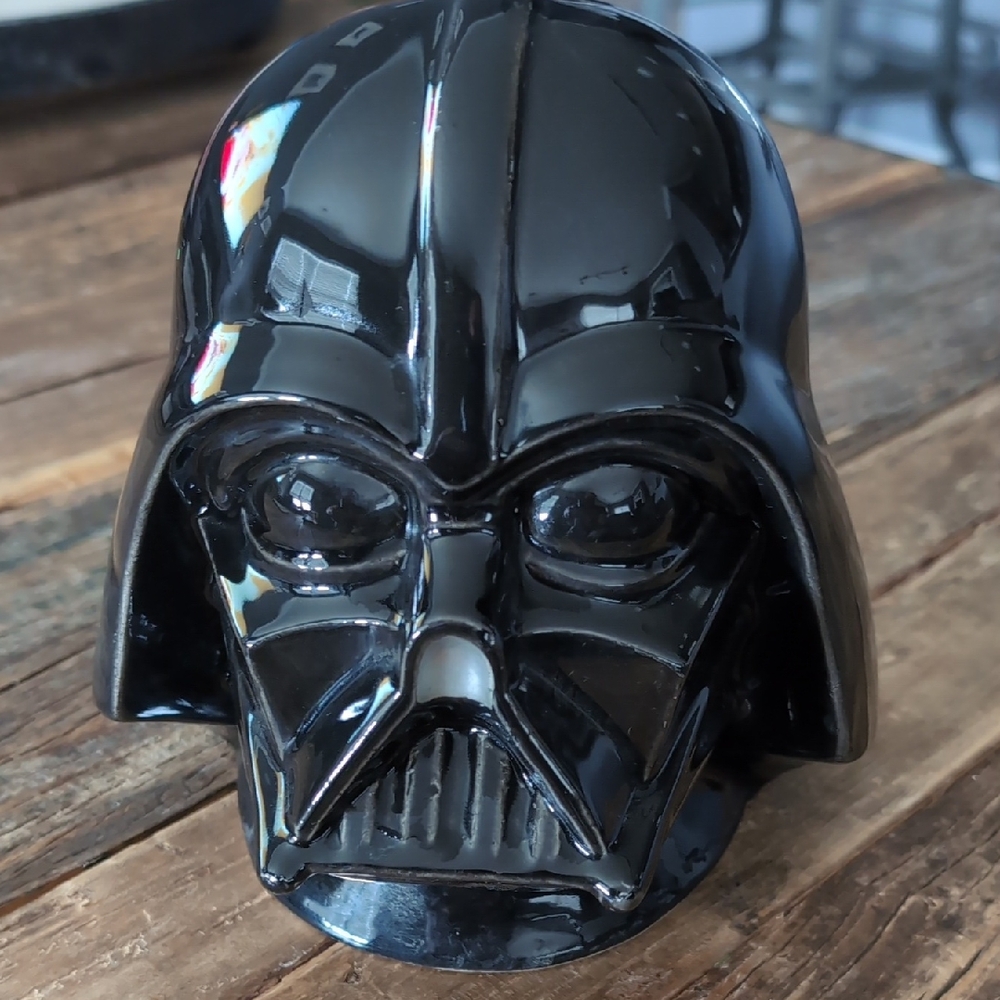 Vintage 1977 Star Wars Collector's Bank. Black Ceramic Helmet